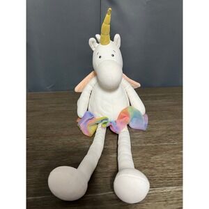 Unicorn Plush Stuffed Animal Rainbow Tutu Wings Long Legs Kids Toy